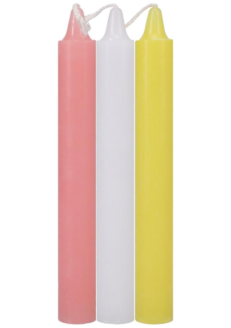 Load image into Gallery viewer, Doc Johnson Japanese Drip Candles - Pink/White/Yellow - 3 Pack

