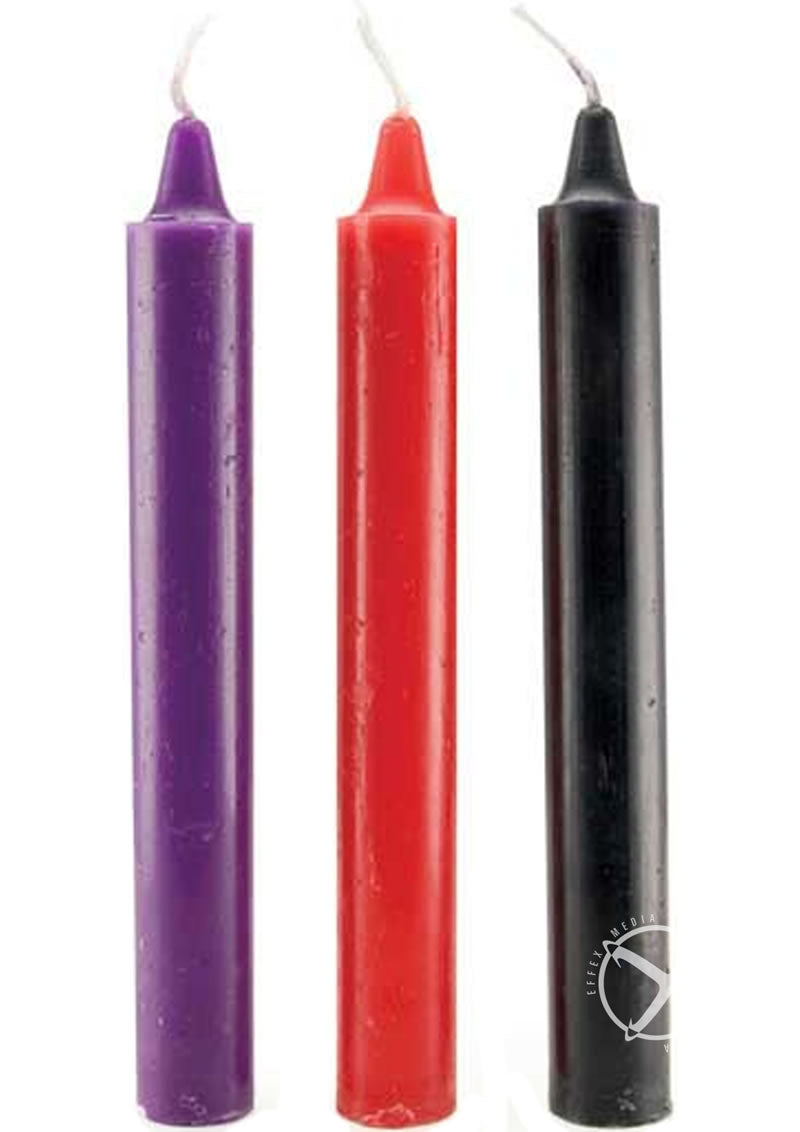 Load image into Gallery viewer, Doc Johnson Japanese Drip Candles - Assorted Colors/Black/Purple/Red - 3 Pack
