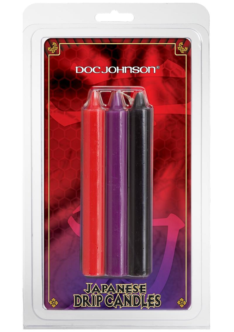 Load image into Gallery viewer, Doc Johnson Japanese Drip Candles - Assorted Colors/Black/Purple/Red - 3 Pack
