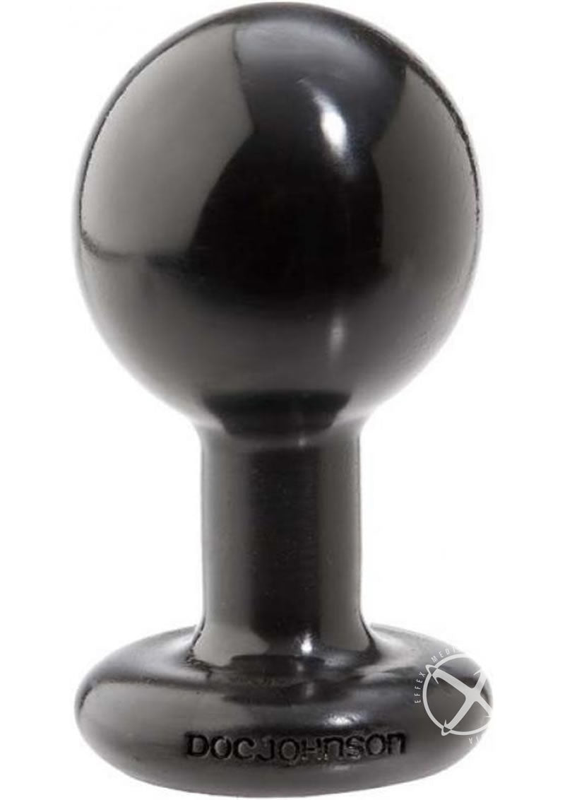Load image into Gallery viewer, Doc Johnson Round Butt Plug - Black - Medium
