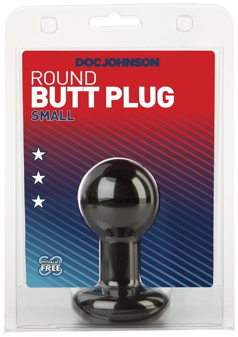Load image into Gallery viewer, Doc Johnson Round Butt Plug - Black - Small
