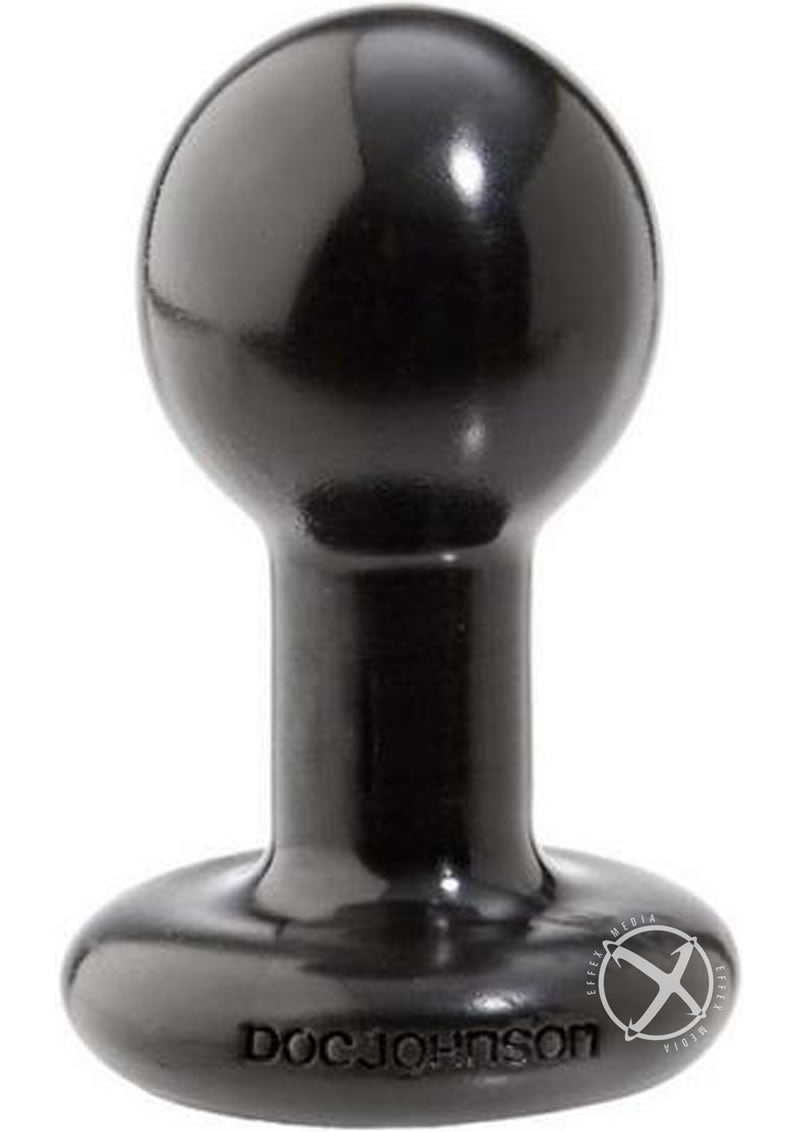 Load image into Gallery viewer, Doc Johnson Round Butt Plug - Black - Small
