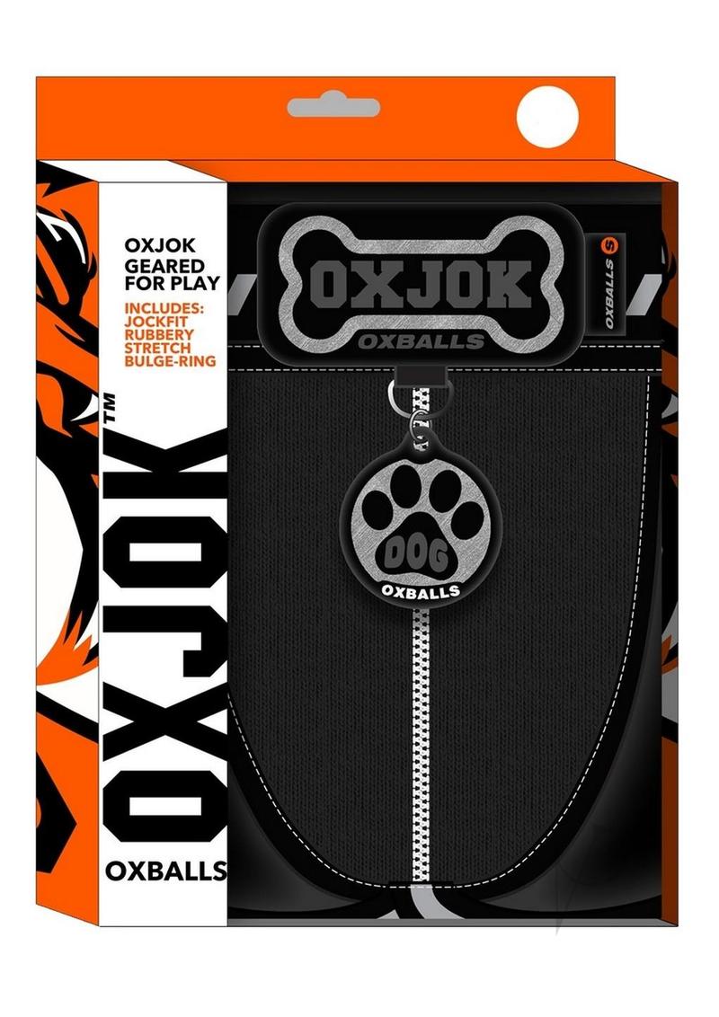 Load image into Gallery viewer, Dog Pack Pup Taggers 6-Tag Dog Jock - Black/Silver - Small
