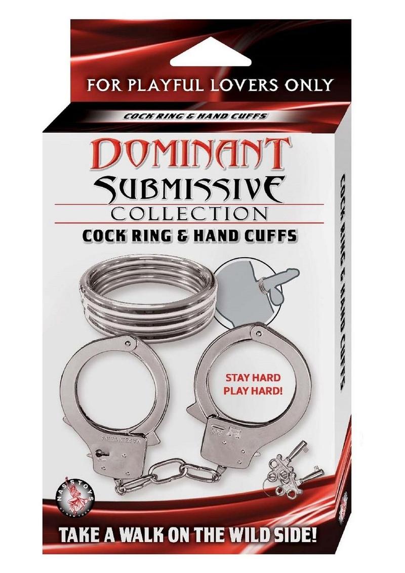 Load image into Gallery viewer, Dominant Submissive Collection Cock Ring and Handcuffs - Metal/Silver
