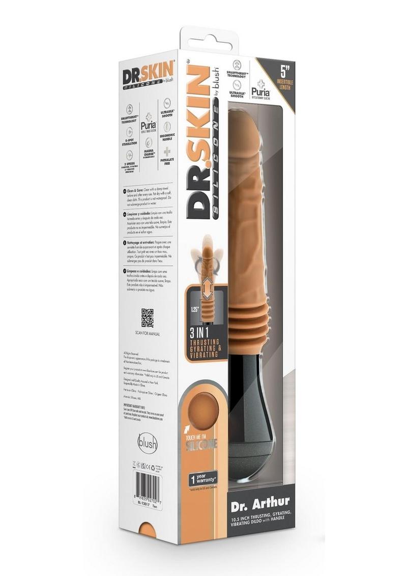 Load image into Gallery viewer, Dr. Skin Silicone Dr. Arthur Rechargeable Thrusting Gyrating Vibrating Dildo - Vanilla - 10.5in
