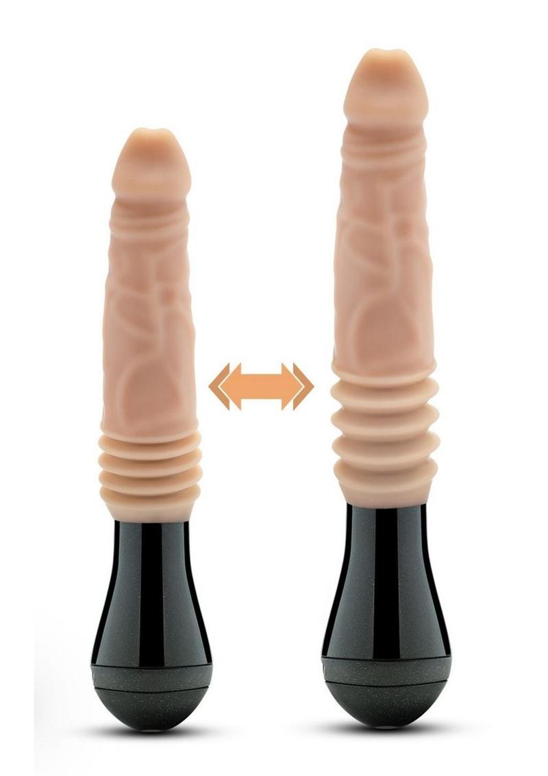 Load image into Gallery viewer, Dr. Skin Silicone Dr. Knight Rechargeable Thrusting Gyrating Vibrating Dildo - Vanilla - 10.5in
