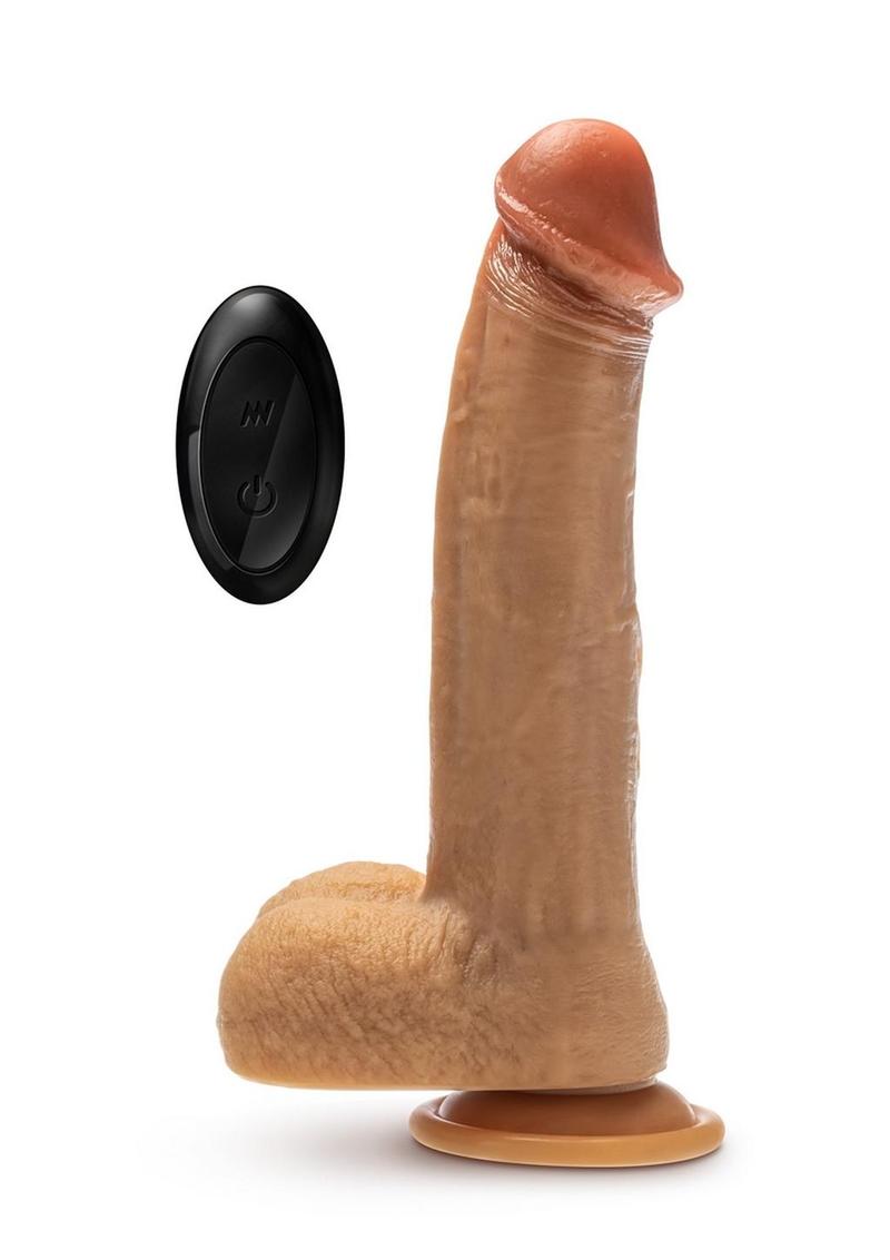 Load image into Gallery viewer, Dr. Skin Platinum Collection Silicone Dr. Phillips Rechargeable Thrusting Dildo with Remote Control - Caramel - 8.5in
