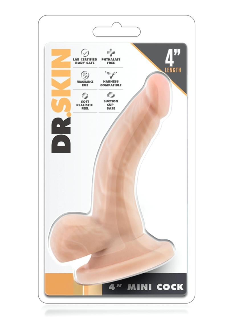 Load image into Gallery viewer, Dr. Skin Mini Dildo with Balls and Suction Cup - Vanilla - 4in
