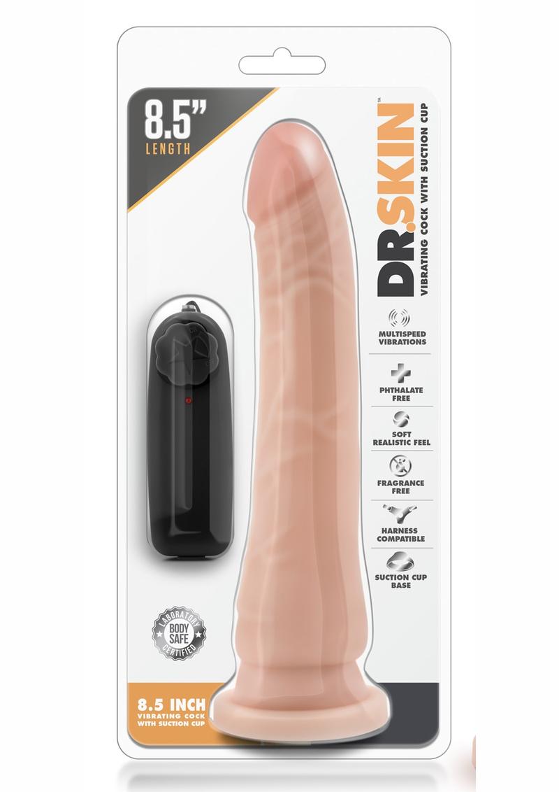 Load image into Gallery viewer, Dr. Skin Vibrating Dildo with Suction Cup - Vanilla - 8.5in
