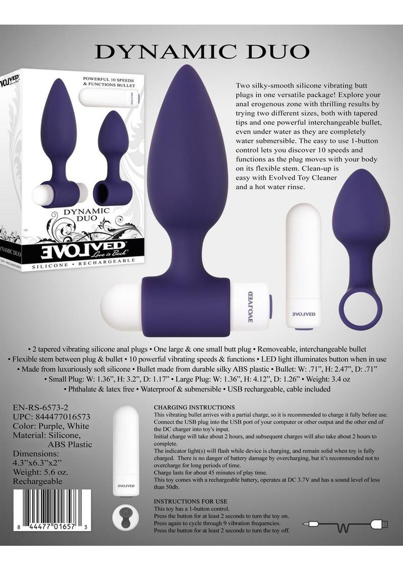 Load image into Gallery viewer, Dynamic Duo Rechargeable Silicone Vibrating Butt Plug
