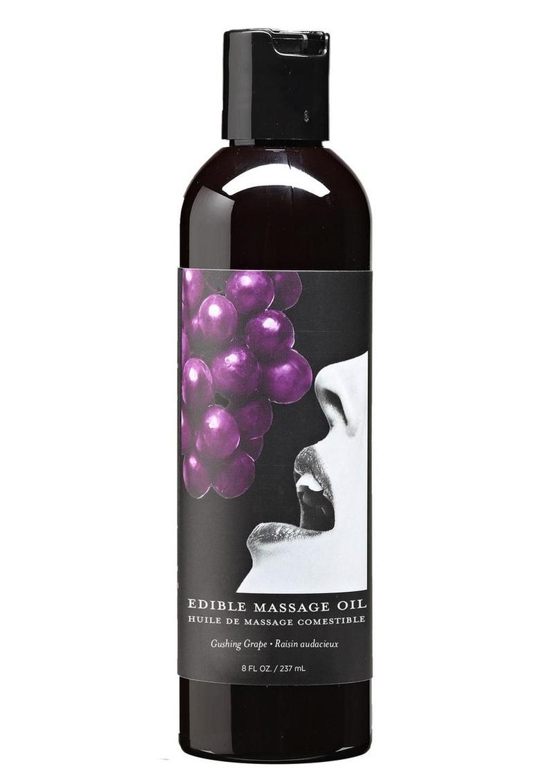 Load image into Gallery viewer, Earthly Body Hemp Seed Edible Massage Oil Gushing Grape - 8oz
