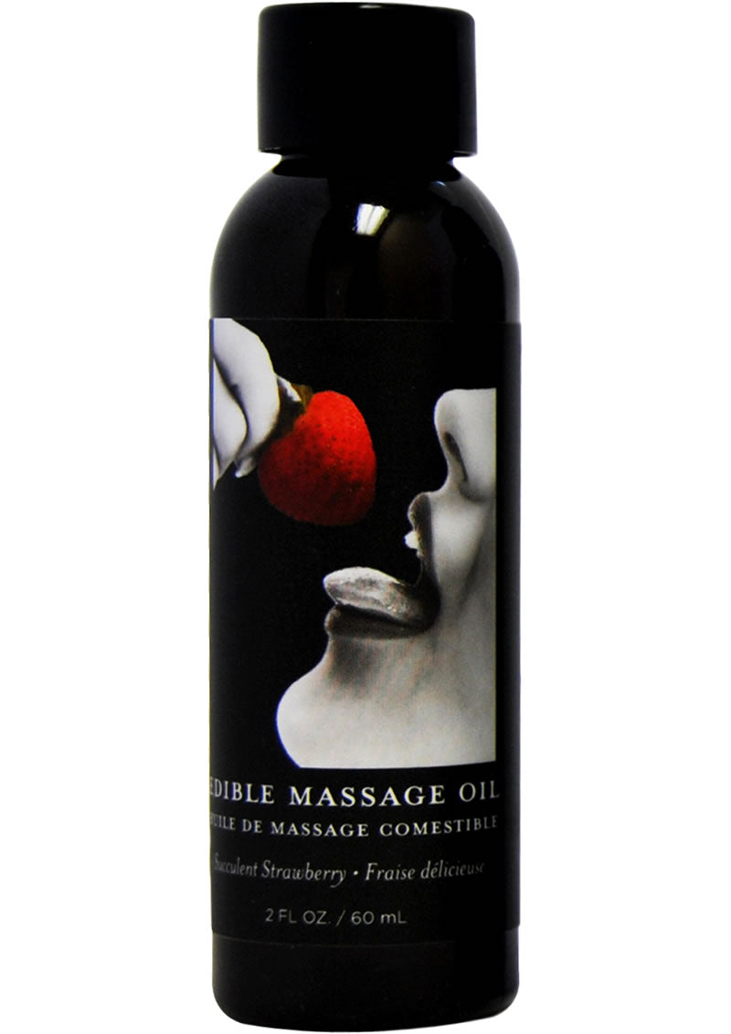 Load image into Gallery viewer, Earthly Body Hemp Seed Edible Massage Oil Succulent Strawberry - 2oz
