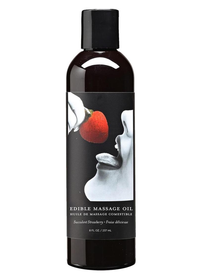 Load image into Gallery viewer, Earthly Body Hemp Seed Edible Massage Oil Succulent Strawberry - 8oz
