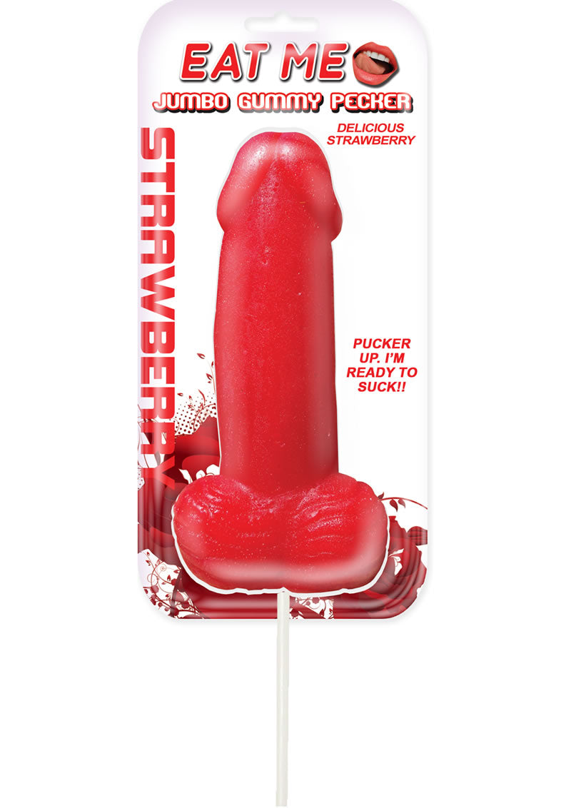 Load image into Gallery viewer, Eat Me Jumbo Gummy Cock Pop - Red/Strawberry
