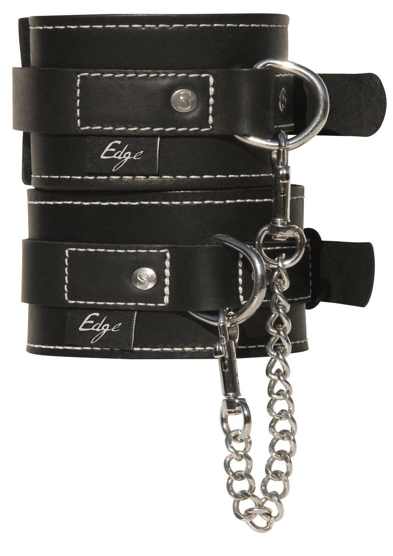 Load image into Gallery viewer, Edge Leather Adjustable Ankle Restraints - Black
