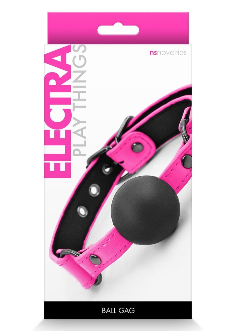 Load image into Gallery viewer, Electra Play Things Pu Leather Ball Gag - Pink
