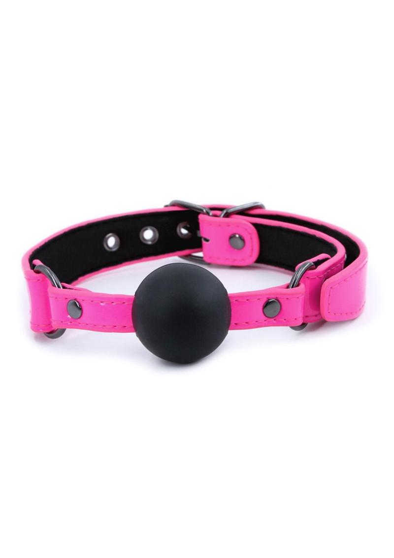 Load image into Gallery viewer, Electra Play Things Pu Leather Ball Gag - Pink
