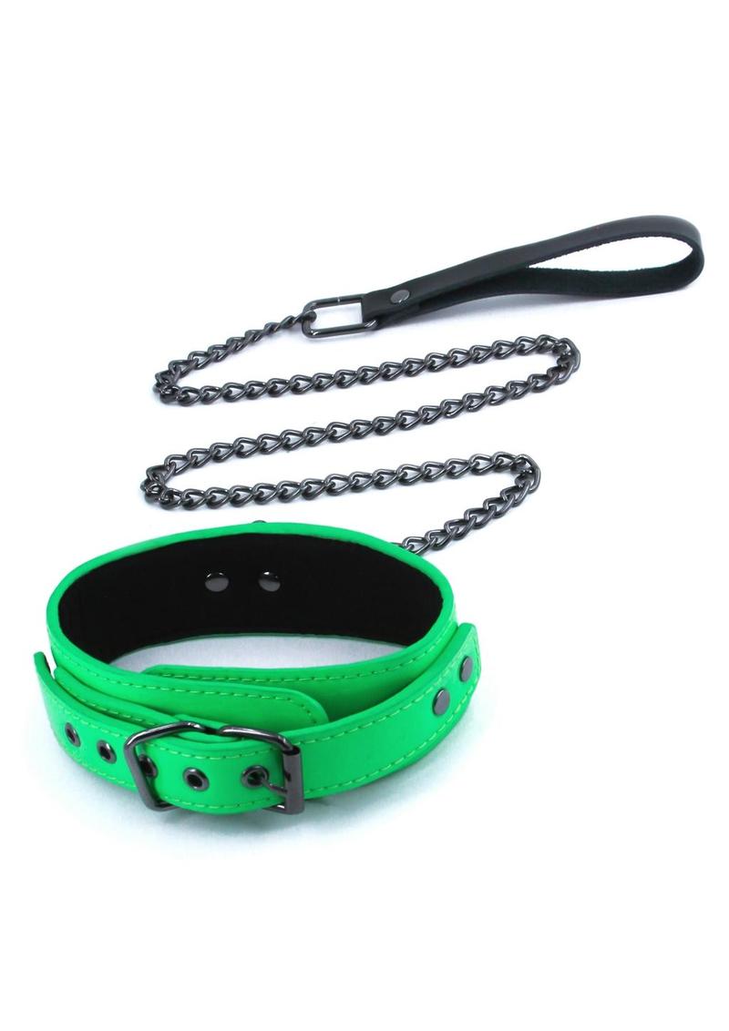 Load image into Gallery viewer, Electra Play Things Pu Leather Collar and Leash - Green
