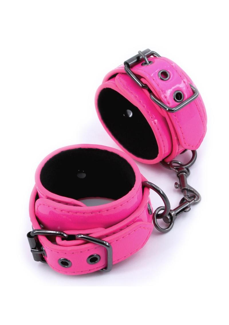 Load image into Gallery viewer, Electra Play Things Pu Leather Wrist Cuffs - Pink
