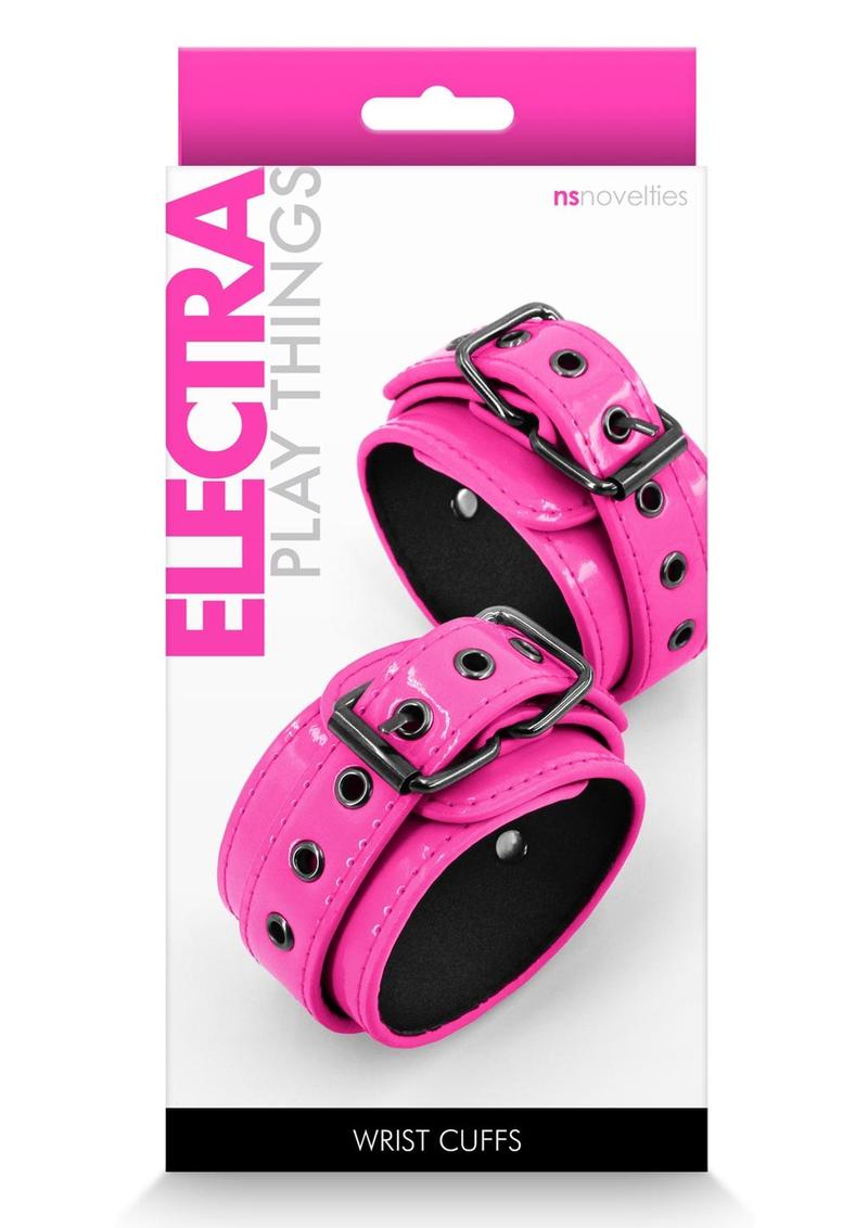 Load image into Gallery viewer, Electra Play Things Pu Leather Wrist Cuffs - Pink
