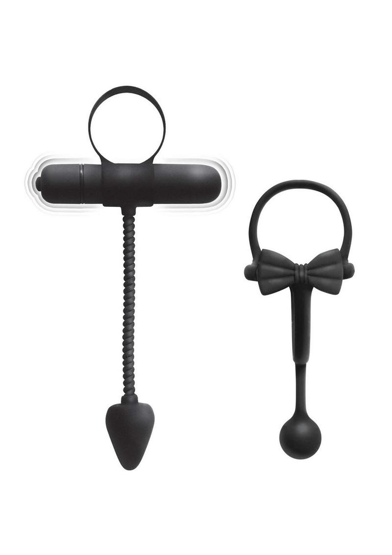 Load image into Gallery viewer, Enhancer Silicone Cock Rings - Black - 2 Pack
