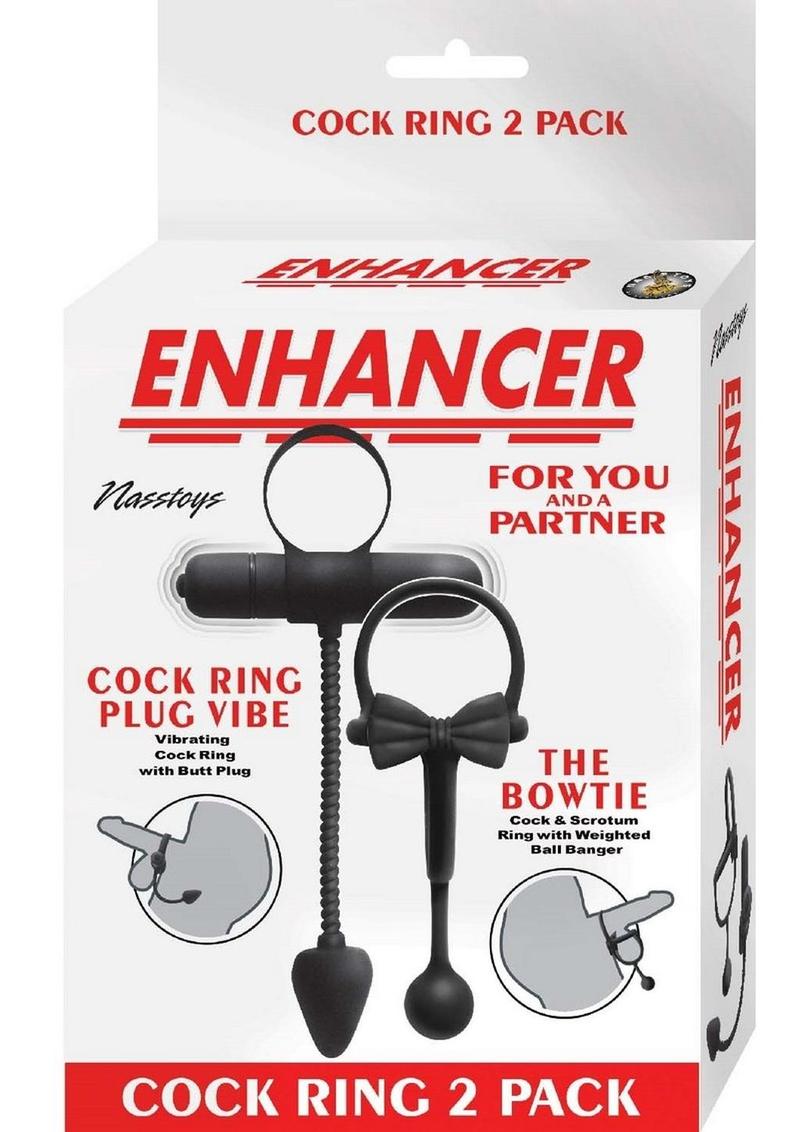 Load image into Gallery viewer, Enhancer Silicone Cock Rings - Black - 2 Pack
