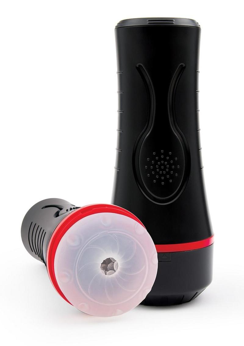 Load image into Gallery viewer, Envy Toys Squeezable Clear Clutch Vibrating Discreet Textured Stroker - Black
