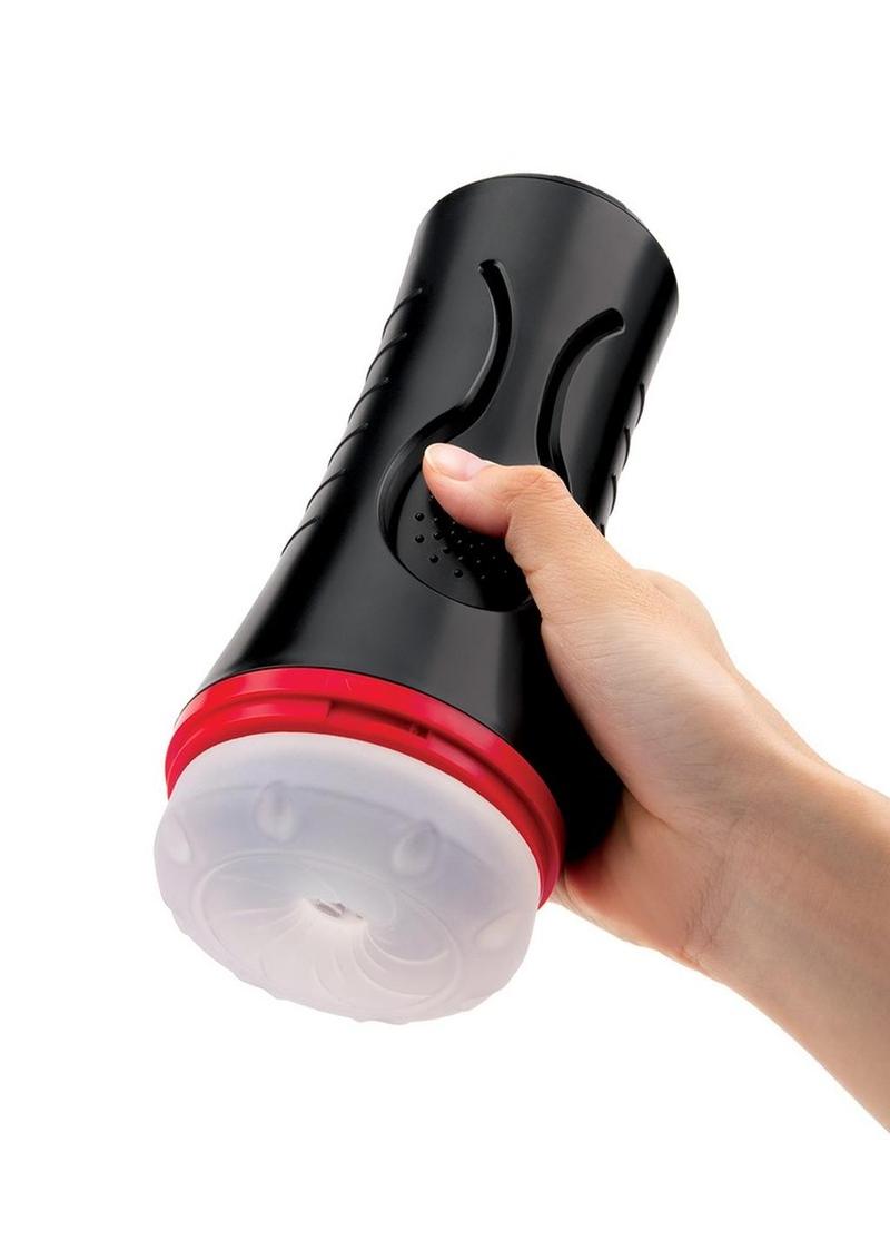 Load image into Gallery viewer, Envy Toys Squeezable Clear Clutch Vibrating Discreet Textured Stroker
