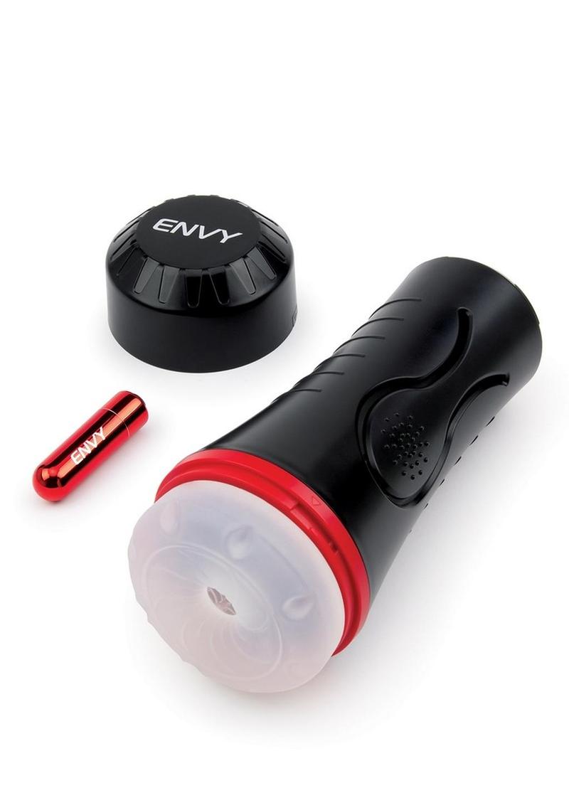 Load image into Gallery viewer, Envy Toys Squeezable Clear Clutch Vibrating Discreet Textured Stroker
