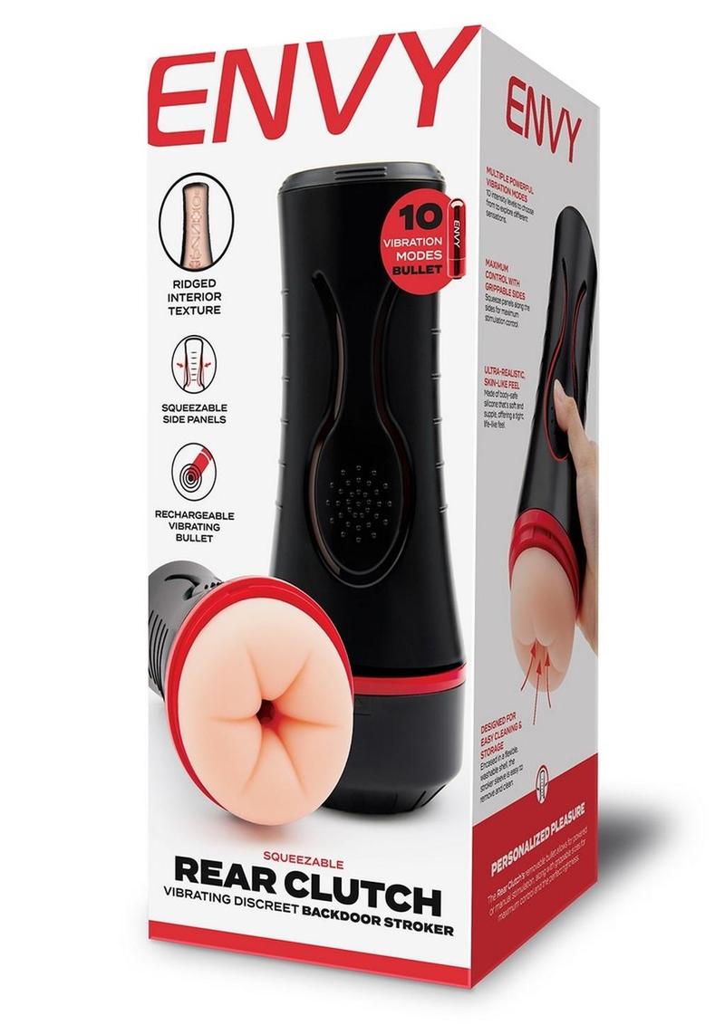 Load image into Gallery viewer, Envy Toys Squeezable Rear Clutch Vibrating Discreet Backdoor Stroker - Black
