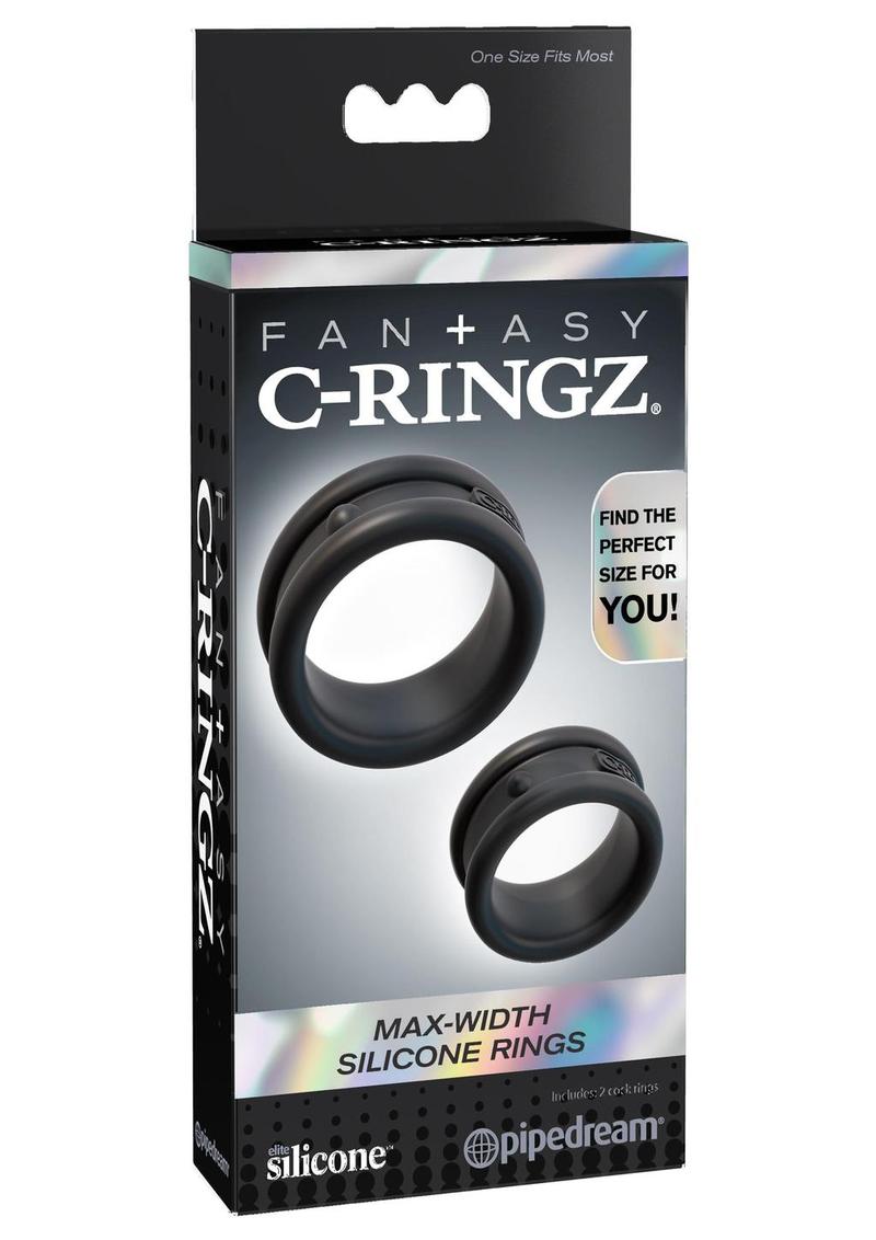 Load image into Gallery viewer, Fantasy C-Ringz Max-Width Silicone Cock Rings - Black
