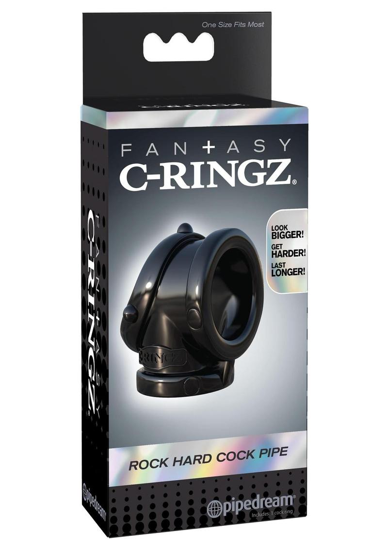 Load image into Gallery viewer, Fantasy C-Ringz Rock Hard Cock Pipe Cock Ring - Black
