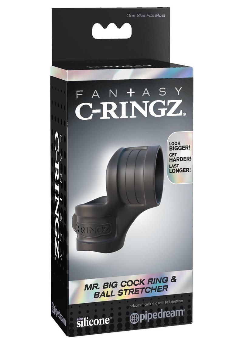 Load image into Gallery viewer, Fantasy C-Ringz Silicone Mr. Big Cock Ring and Ball Stretcher - Black
