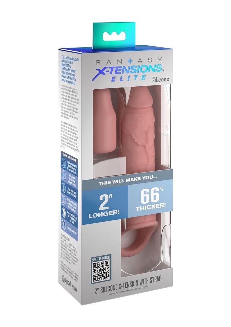 Load image into Gallery viewer, Fantasy X-Tensions Elite Silicone 6in Sleeve with Strap and 2in Plug - Vanilla
