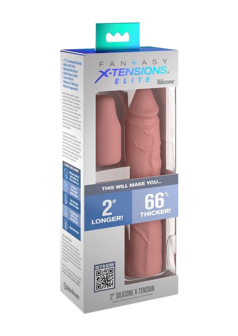 Load image into Gallery viewer, Fantasy X-Tensions Elite Silicone 8in Sleeve with 2in Plug - Vanilla
