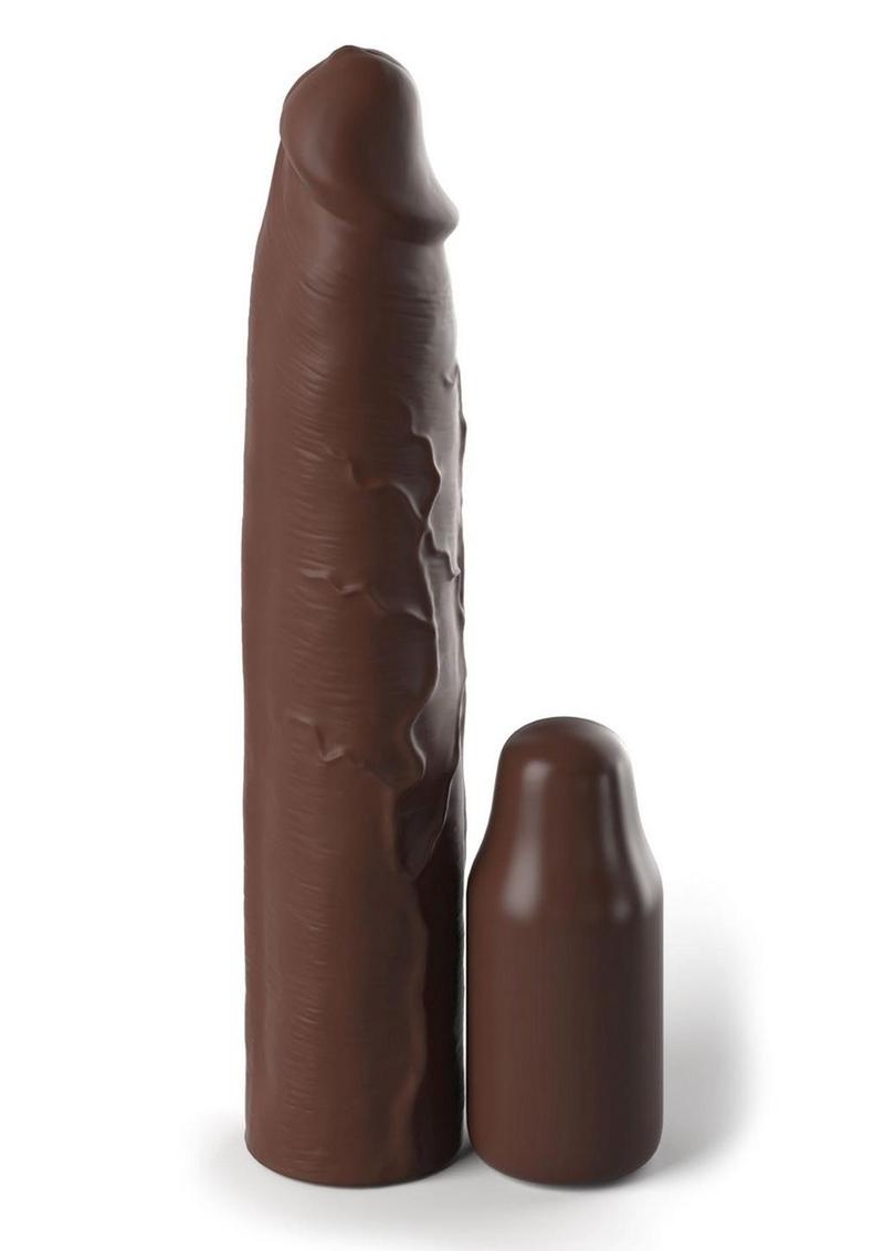 Load image into Gallery viewer, Fantasy X-Tensions Elite Silicone 9in Sleeve with 3in Plug - Chocolate
