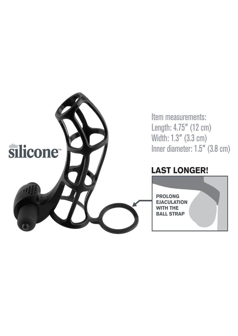 Load image into Gallery viewer, Fantasy X-Tensions Silicone Deluxe Power Vibrating Cock Cage - Black
