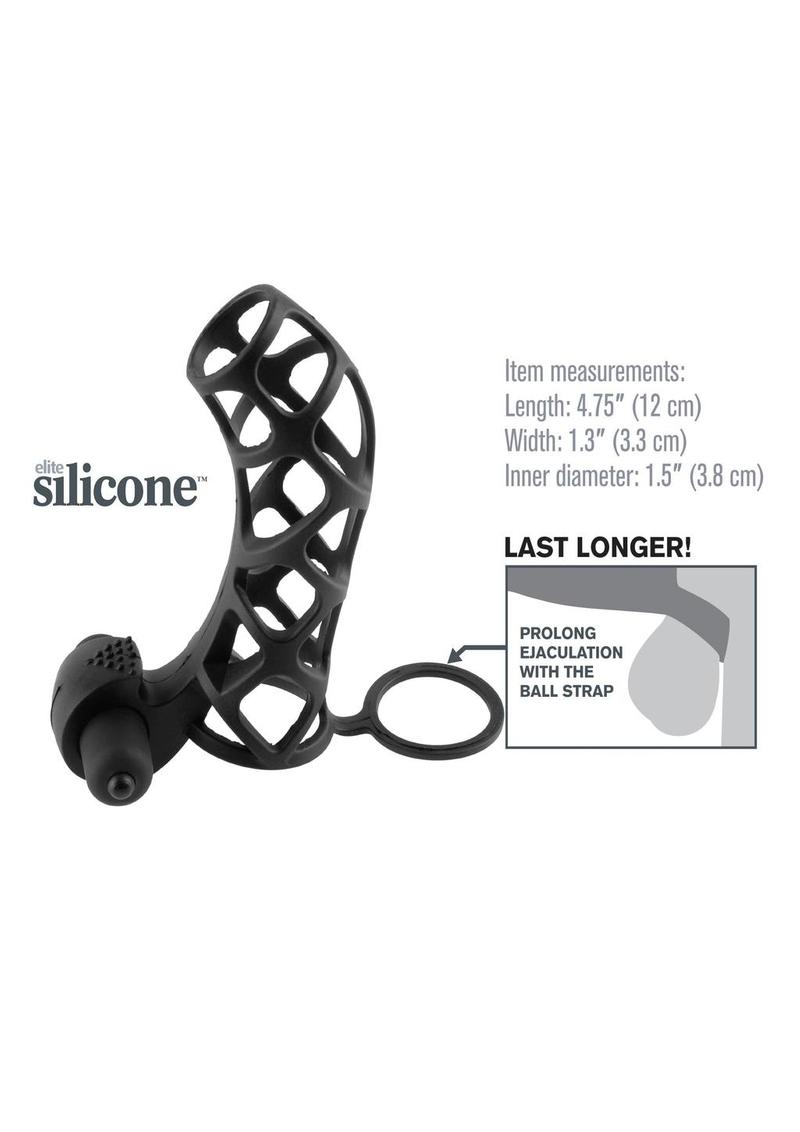 Load image into Gallery viewer, Fantasy X-Tensions Silicone Extreme Power Vibrating Cock Cage - Black
