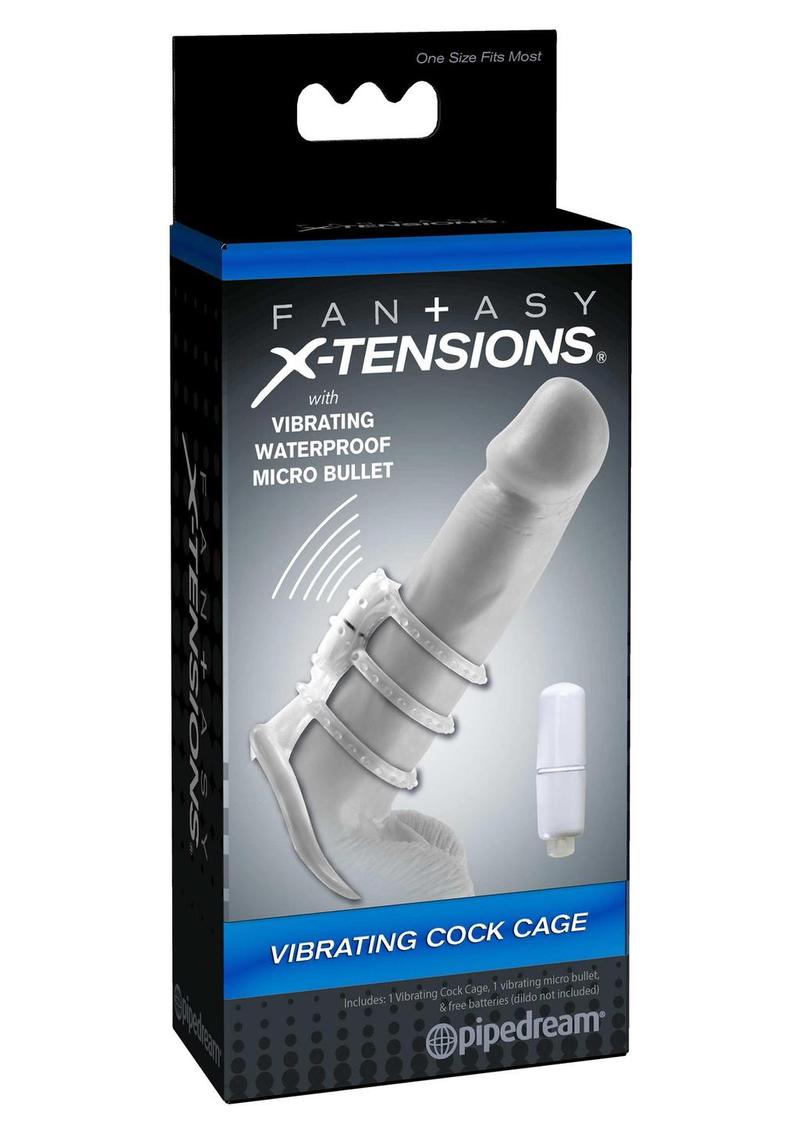 Load image into Gallery viewer, Fantasy X-Tensions Vibrating Cock Cage Waterproof - Clear - 3in
