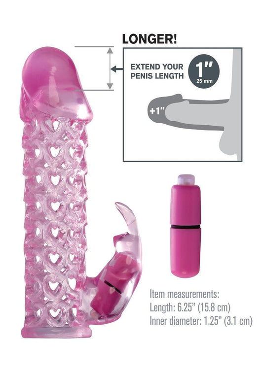 Fantasy X-Tensions Vibrating Couples Cock Cage Waterproof - Pink - 6.25in