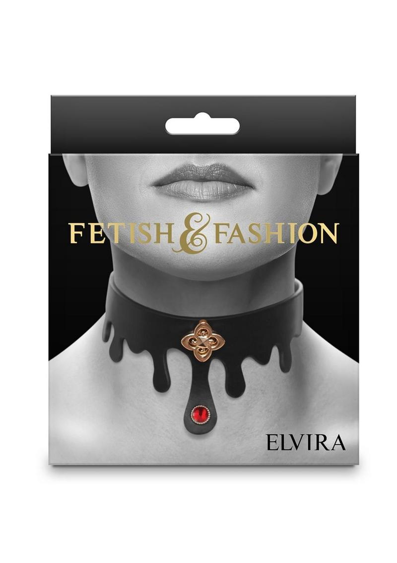 Load image into Gallery viewer, Fetish and Fashion Elvira Collar - Black/Gold
