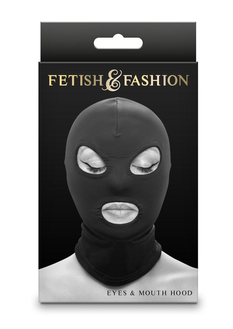 Load image into Gallery viewer, Fetish and Fashion Eyes Andamp; Mouth Hood - Black - One Size
