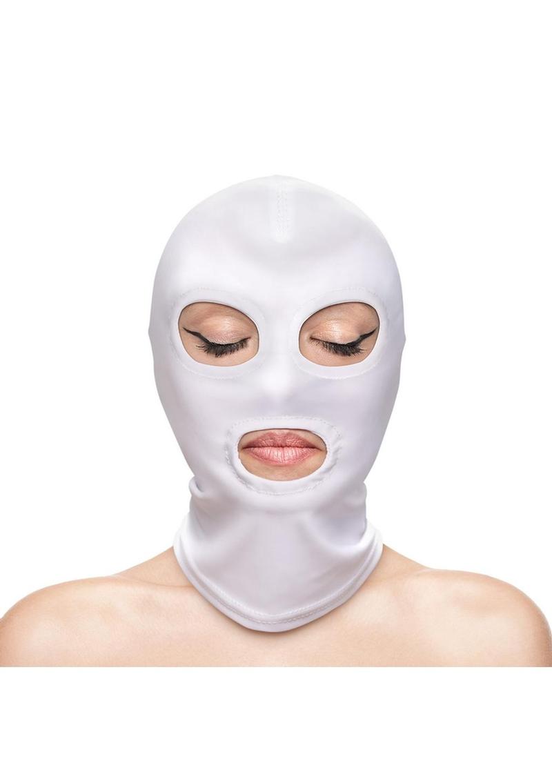 Load image into Gallery viewer, Fetish and Fashion Eyes Andamp; Mouth Hood - White - One Size
