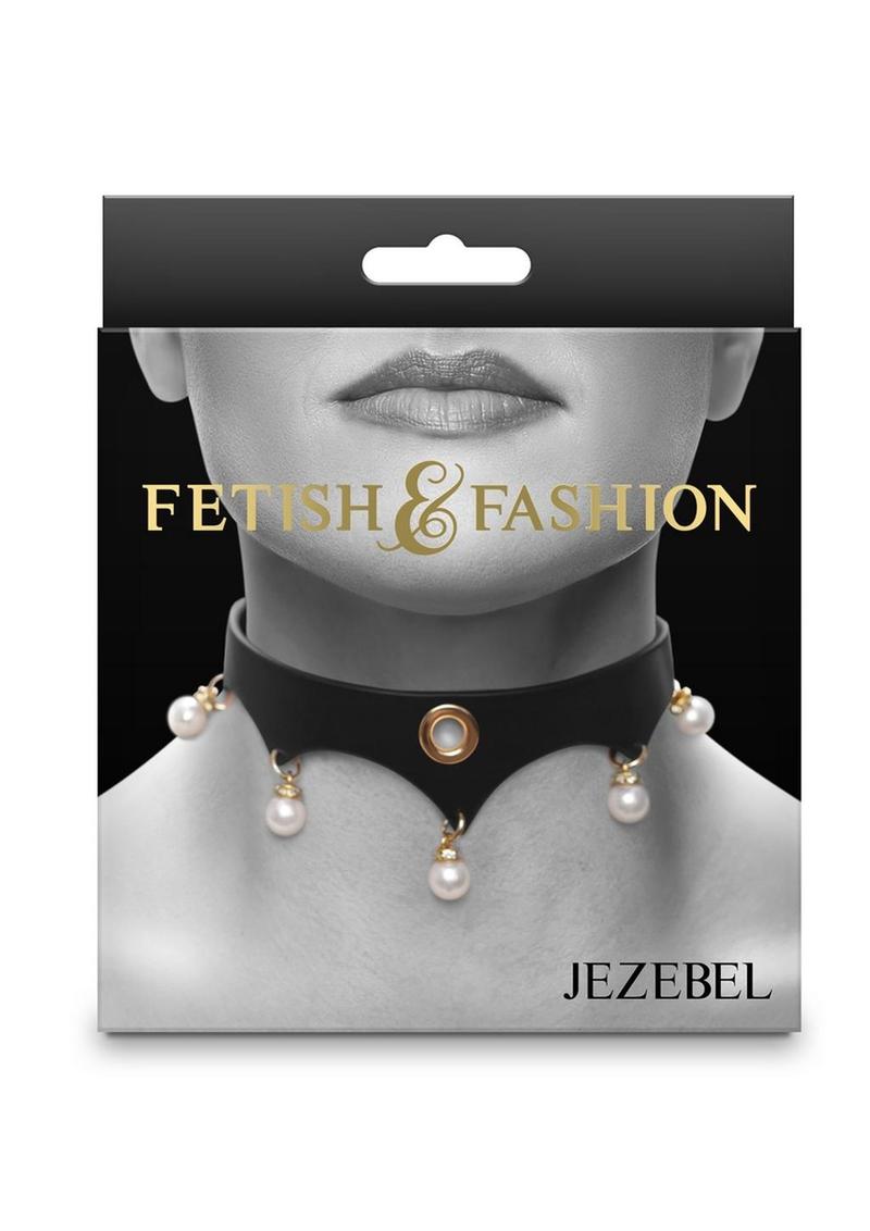 Load image into Gallery viewer, Fetish and Fashion Jezebel Collar - Black/Gold
