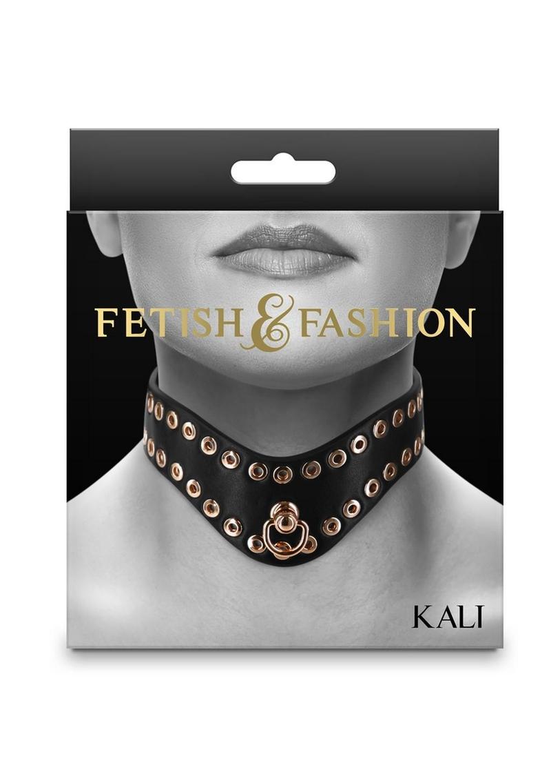 Load image into Gallery viewer, Fetish and Fashion Kali Collar - Black/Gold
