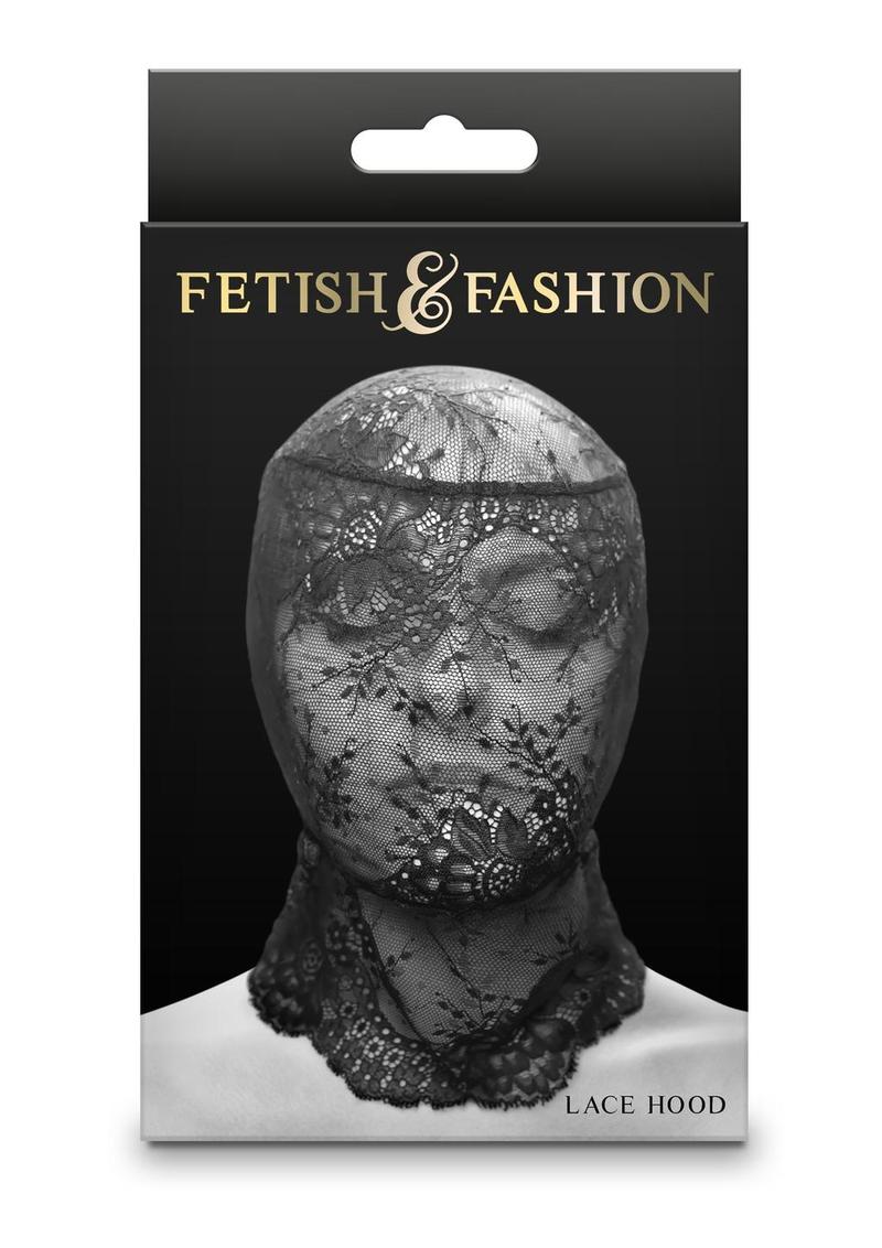 Load image into Gallery viewer, Fetish and Fashion Lace Hood - Black - One Size
