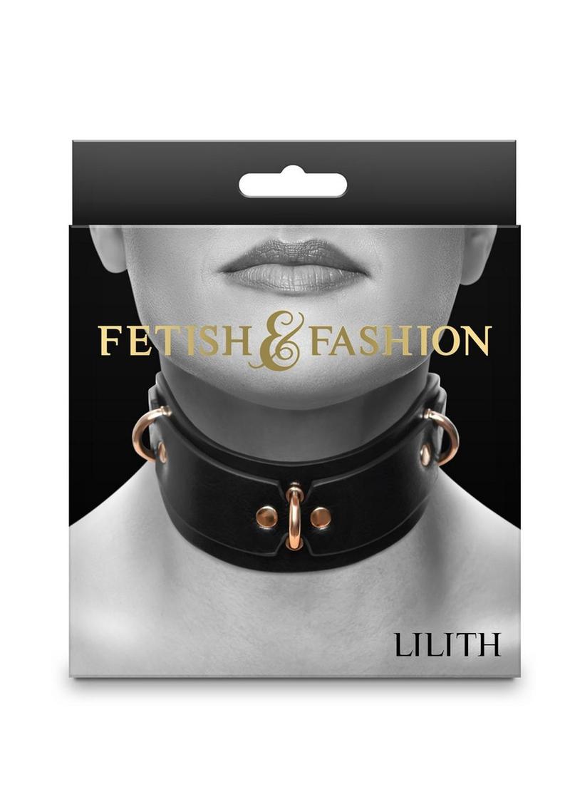 Load image into Gallery viewer, Fetish and Fashion Lillith Collar - Black/Gold
