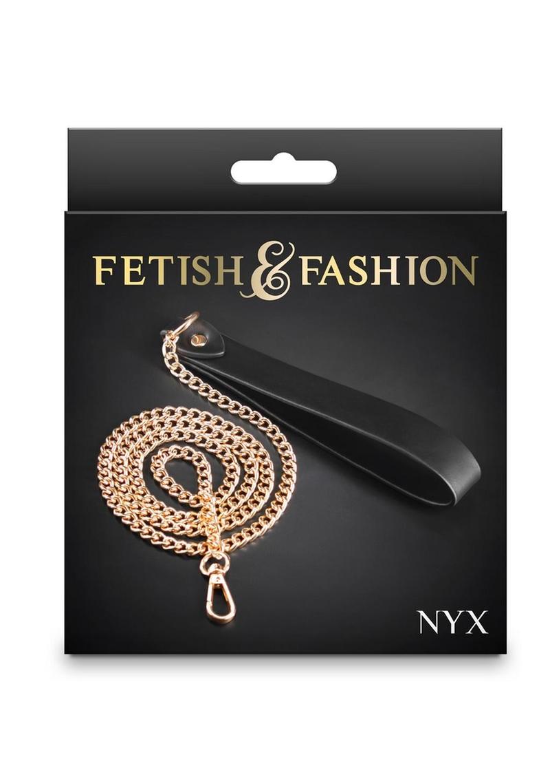 Load image into Gallery viewer, Fetish and Fashion Nyx Leash - Black/Gold
