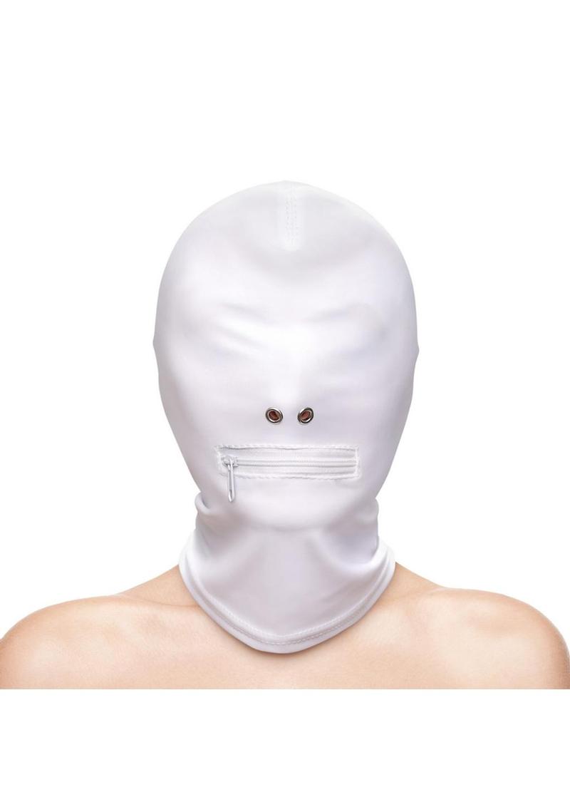 Load image into Gallery viewer, Fetish and Fashion Zippered Mouth Hood - White - One Size
