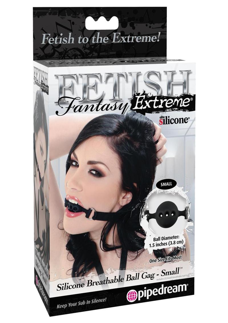 Load image into Gallery viewer, Fetish Fantasy Extreme Silicone Breathable Ball Gag - Black - Small
